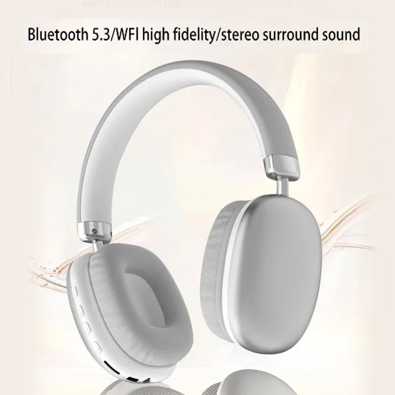 Wireless Bluetooth Stereo Headphones with Deep Bass & Noise-Cancelling Mic