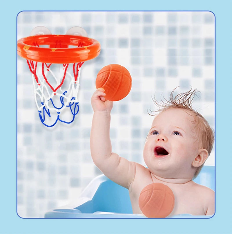 Baby Bath Basketball Shooting Toy Set with 3 Balls