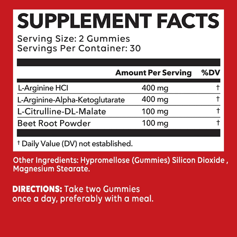 L-Arginine Supplement - Muscle Strength & Blood Flow Support