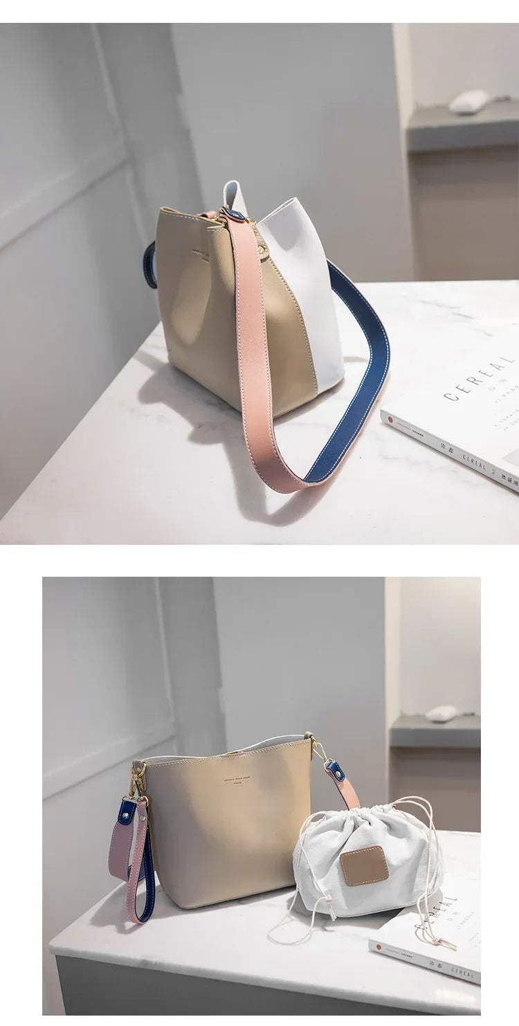 Fashionable PU Leather Bucket Bag