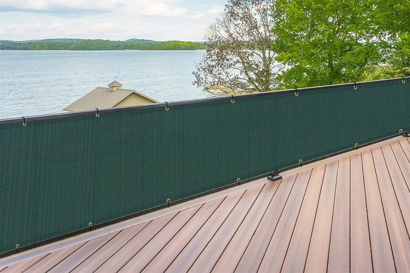 Patio Fence Privacy Screen Mesh with Grommets & Zip Ties