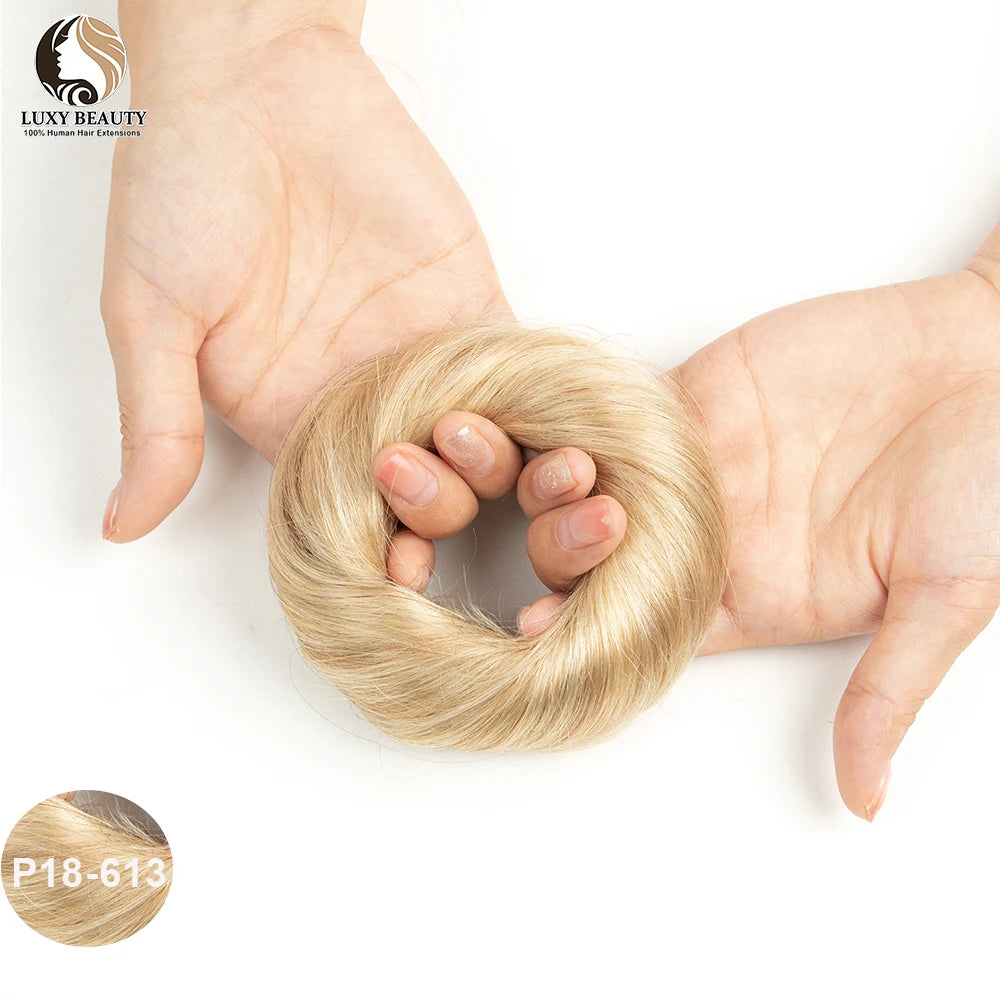 Human Hair Donut Chignon Bun Scrunchie – Updo Style, Natural Look