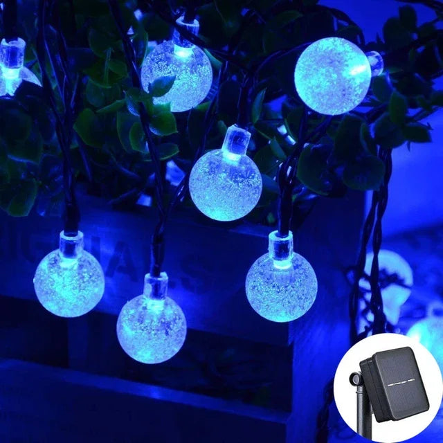 Solar Crystal Globe LED Outdoor Fairy String Lights