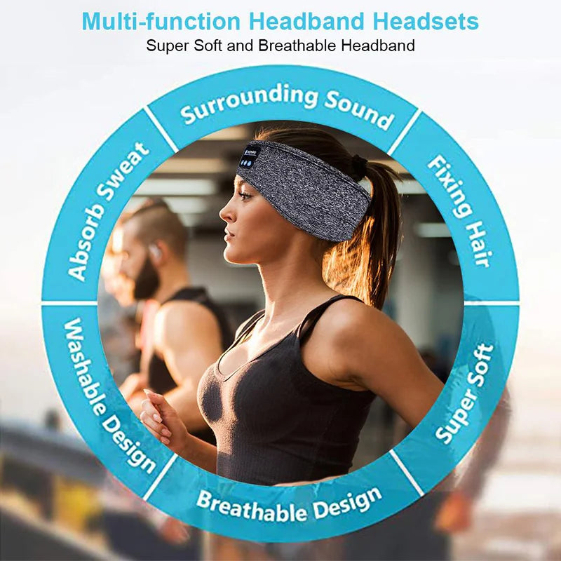 Wireless Bluetooth Sports & Sleep Headband with Built-in Speakers