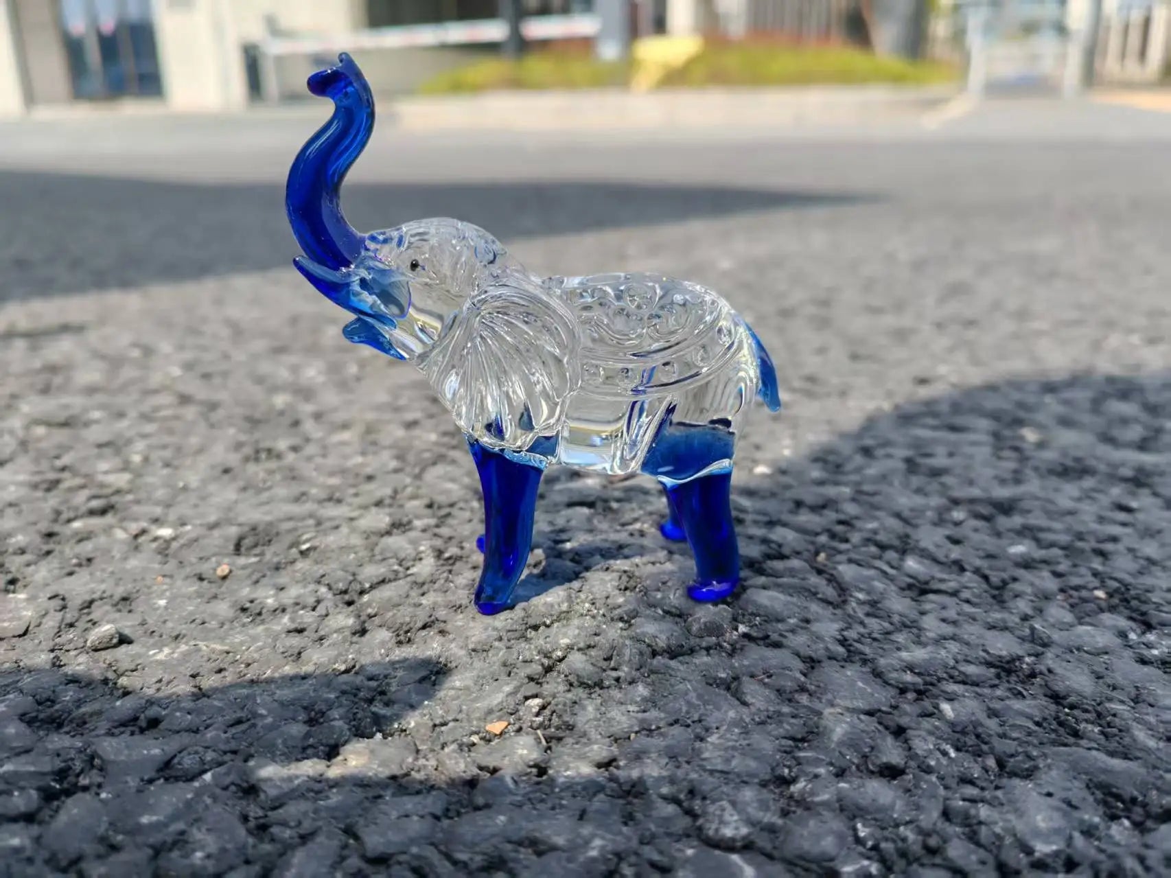 Colourful Glass Elephant Figurine Ornament