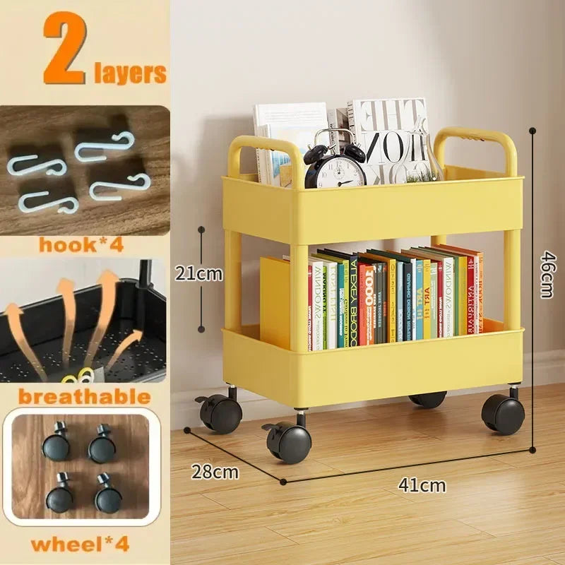 2-Layer Detachable Plastic Stationery Trolley