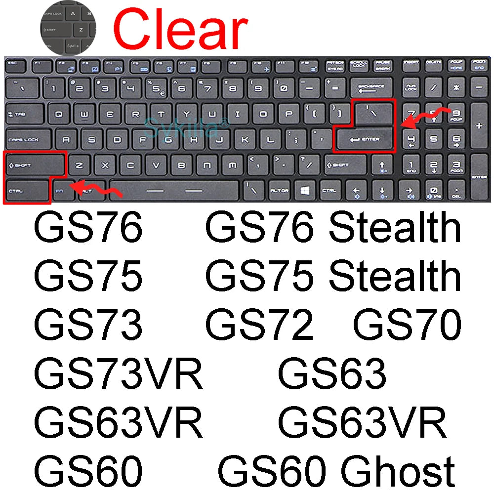 Silicone Keyboard Protector for MSI Gaming Laptops – GL Series