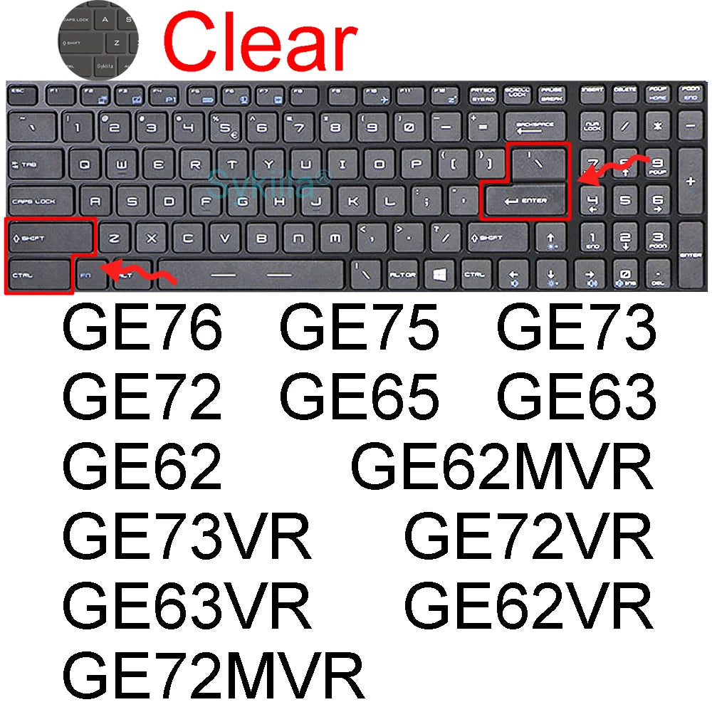 Silicone Keyboard Protector for MSI Gaming Laptops – GL Series