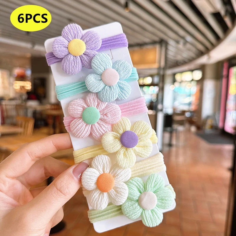 Girls Floral Elastic Hair Bands Set