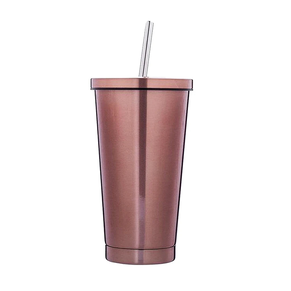 Stainless Steel Smoothie Cup with Straw