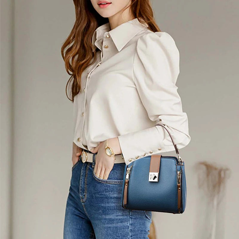 Small PU Leather Bucket Shoulder Bag