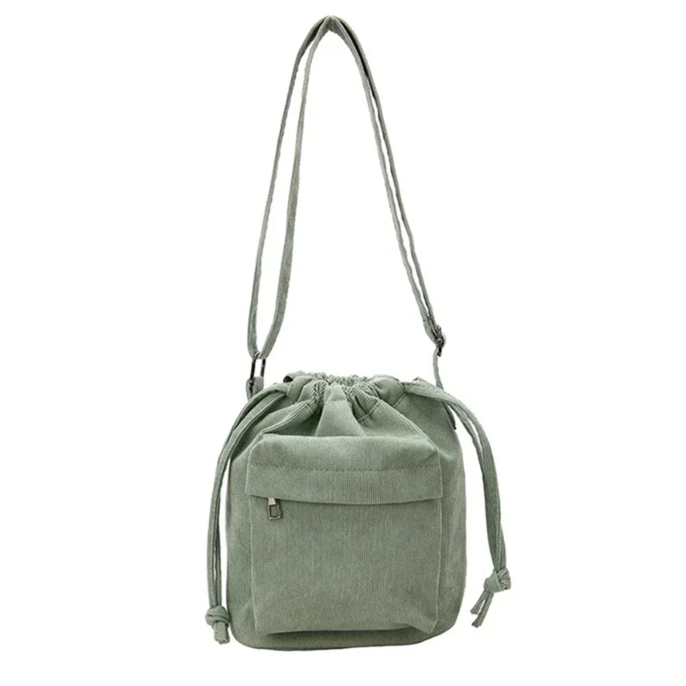 Shoulder Bag - Drawstring Bucket Bag