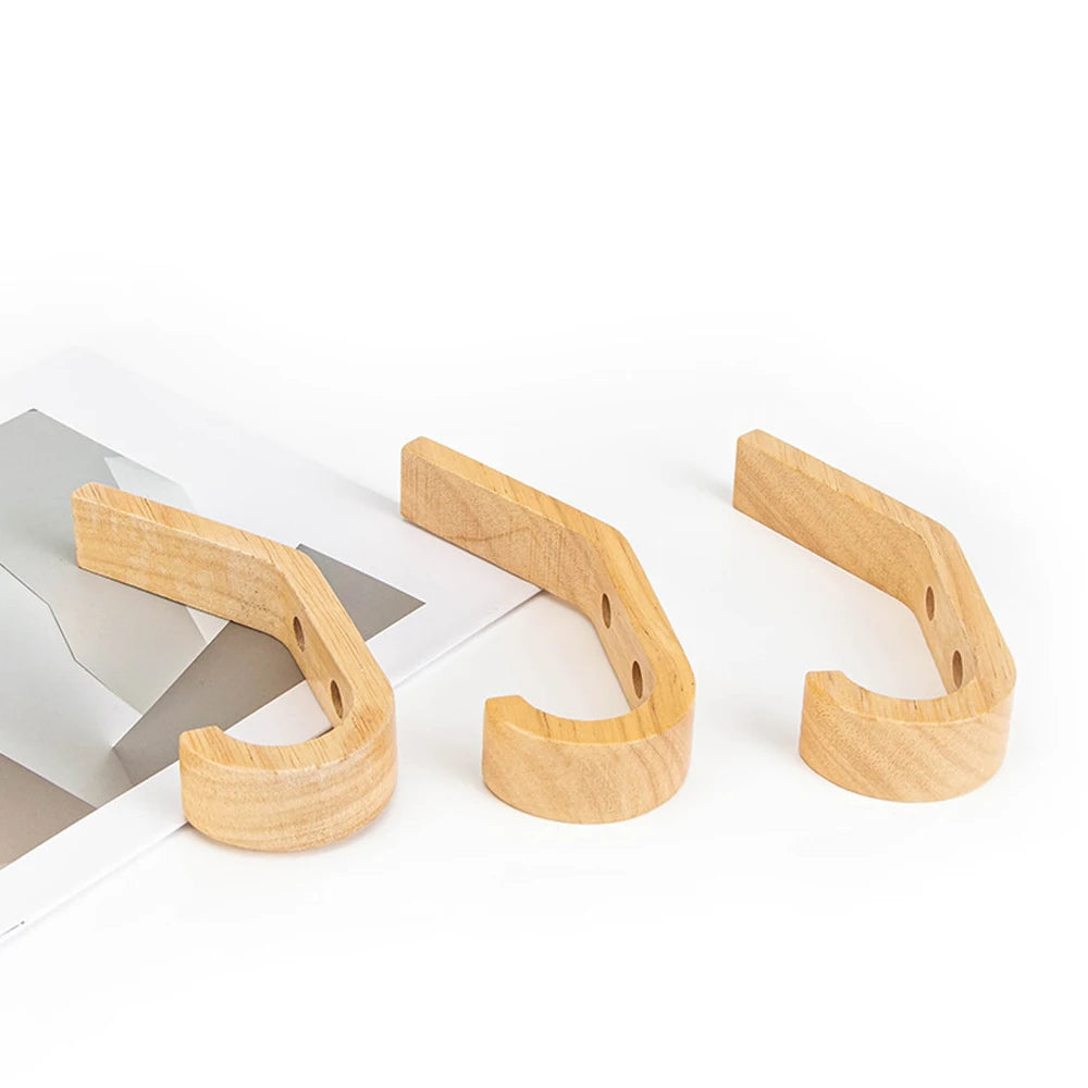 Wooden Coat Hooks - Wall Mounted - Heavy Duty Double Hooks