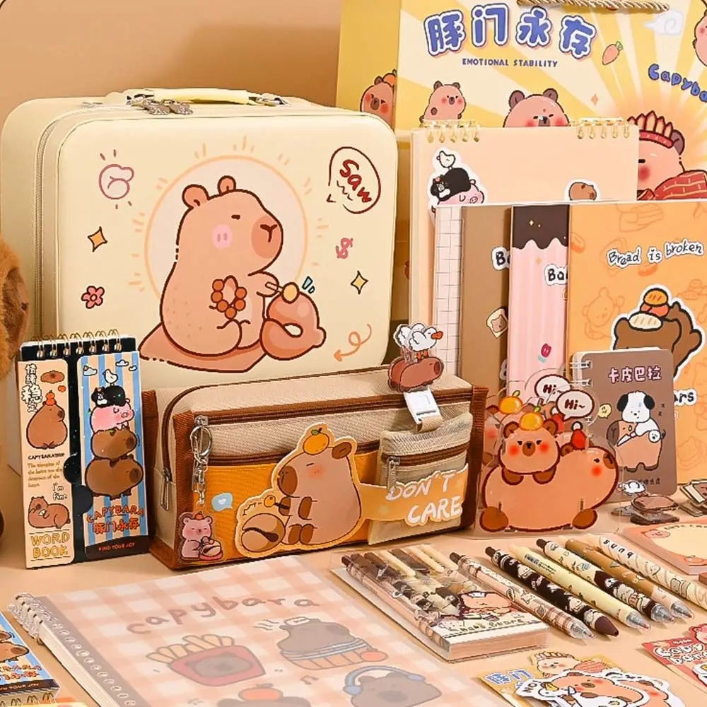 Capybara Stationery Gift Set - Large Capacity Pencil Case