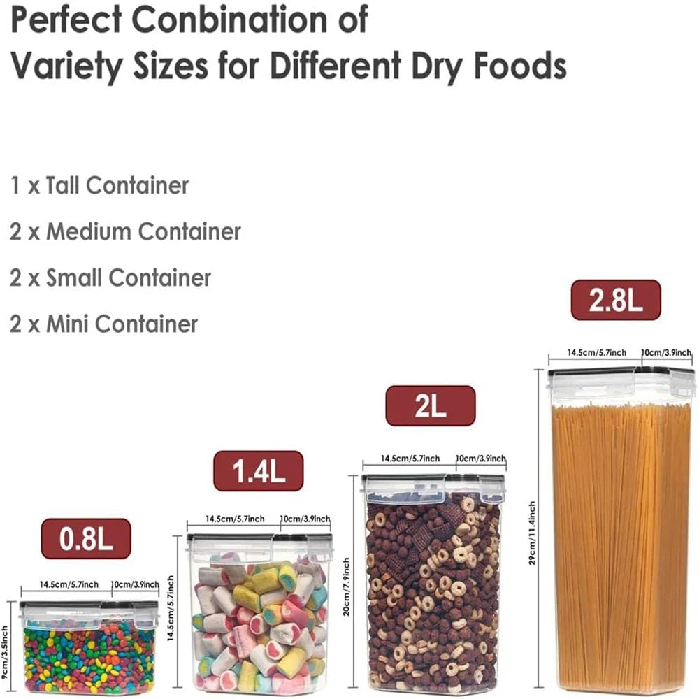 BPA-Free Airtight Food Storage Containers with Labels – Leakproof, Set of 7