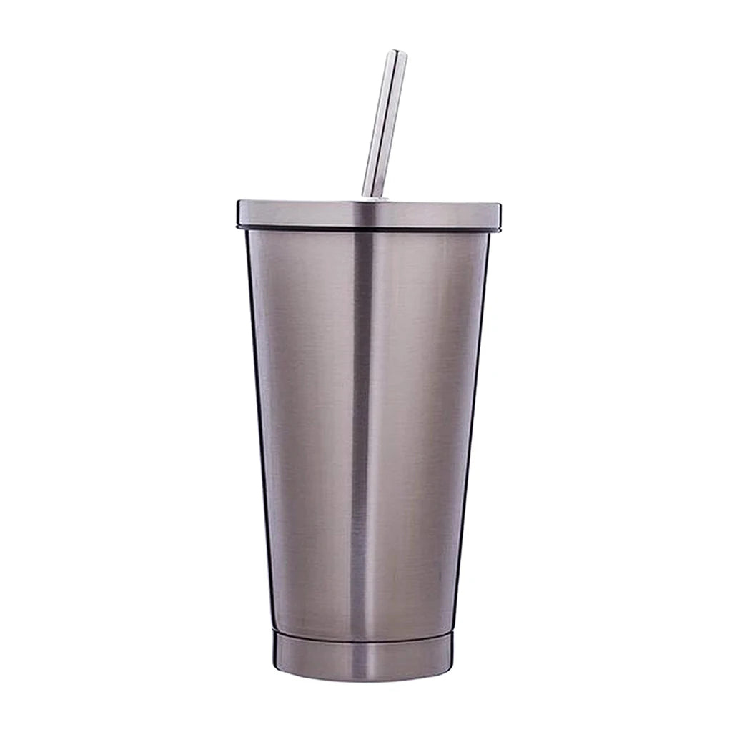 Stainless Steel Smoothie Cup with Straw
