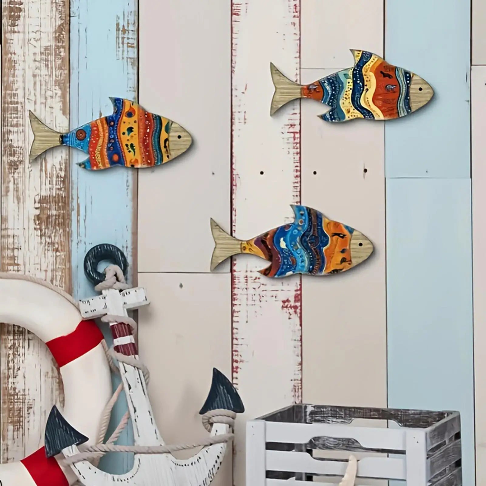 Wooden Fish Wall Decoration – Coastal Home Décor Art