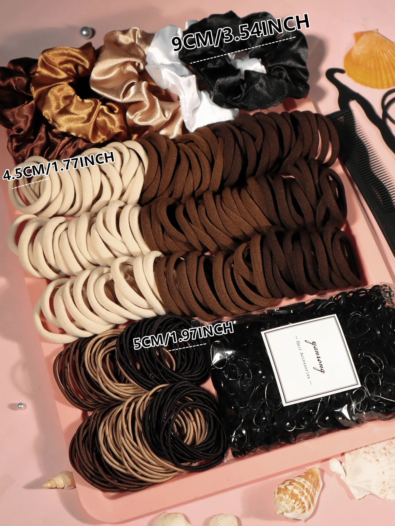 Hair Scrunchies, Hairbands & Hair Ties Set – Assorted Colours & Styles