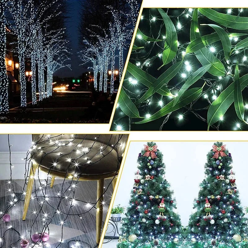 Outdoor Solar LED String Lights with 8 Lighting Modes