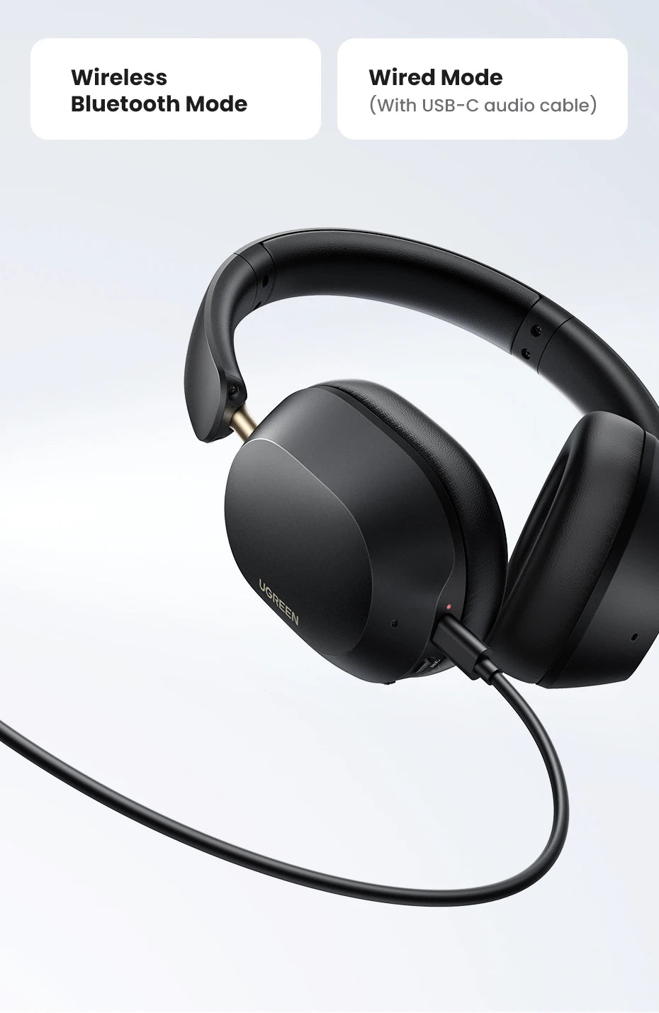 Wireless Bluetooth Over-Ear Headphones with Hybrid ANC, Hi-Res LDAC & Spatial Audio