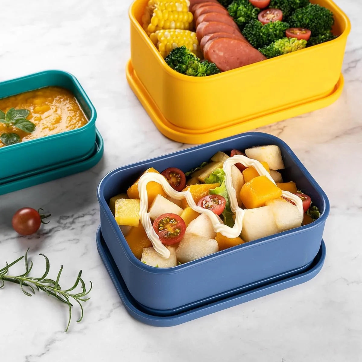 Silicone Food Storage Containers - Airtight, Microwave, Dishwasher, Freezer
