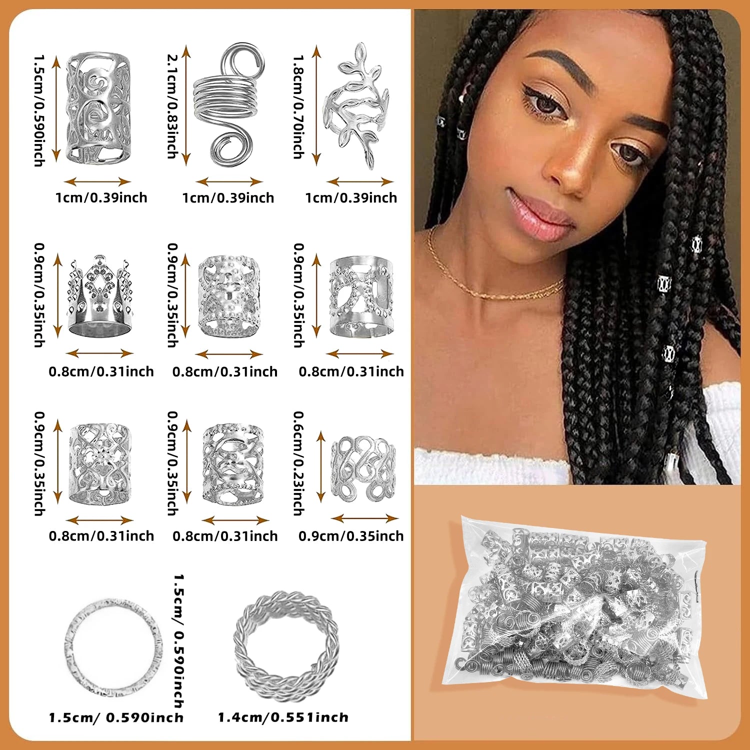 Hair Braid Jewellery Set (220 pcs)