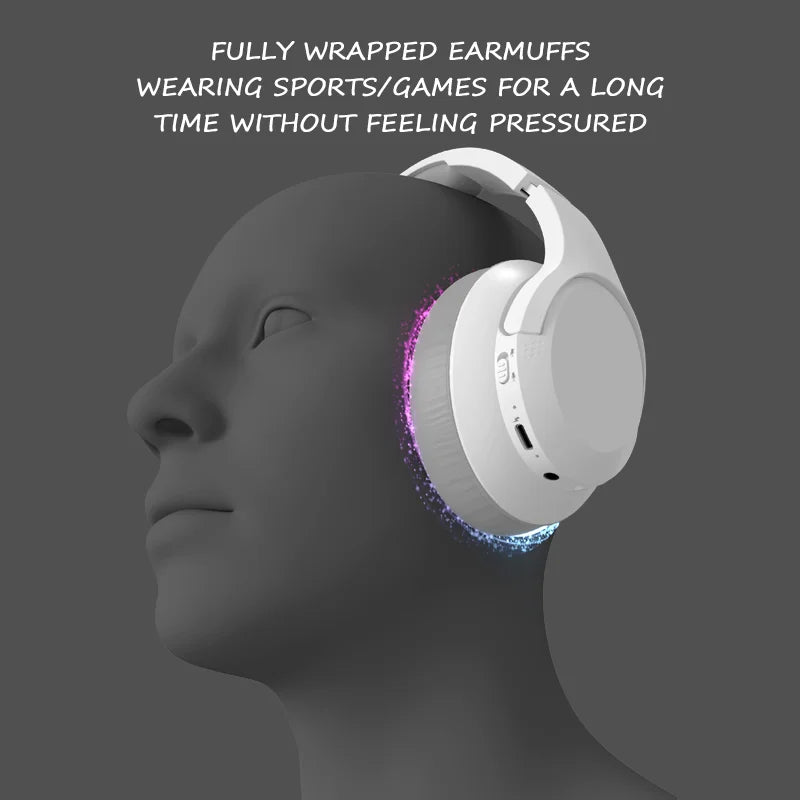 Wireless Bluetooth 5.3 Over-Ear Headphones with Hi-Res Audio
