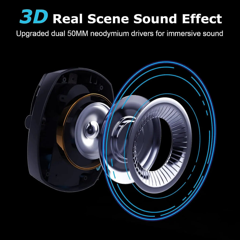 Multi-Mode Wireless Gaming Headset with Detachable Noise-Cancelling Mic