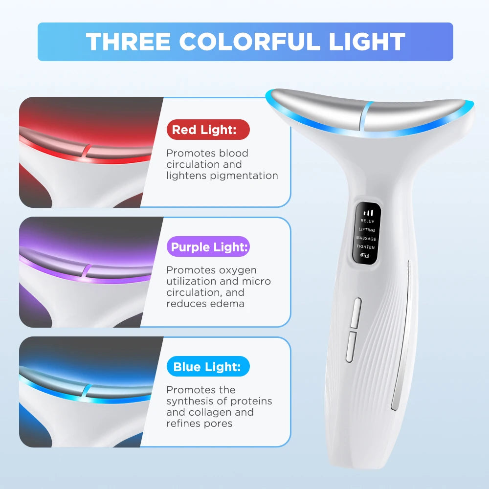 Microcurrent Neck Beauty Device - 3 Massage Modes for Skin Tightening