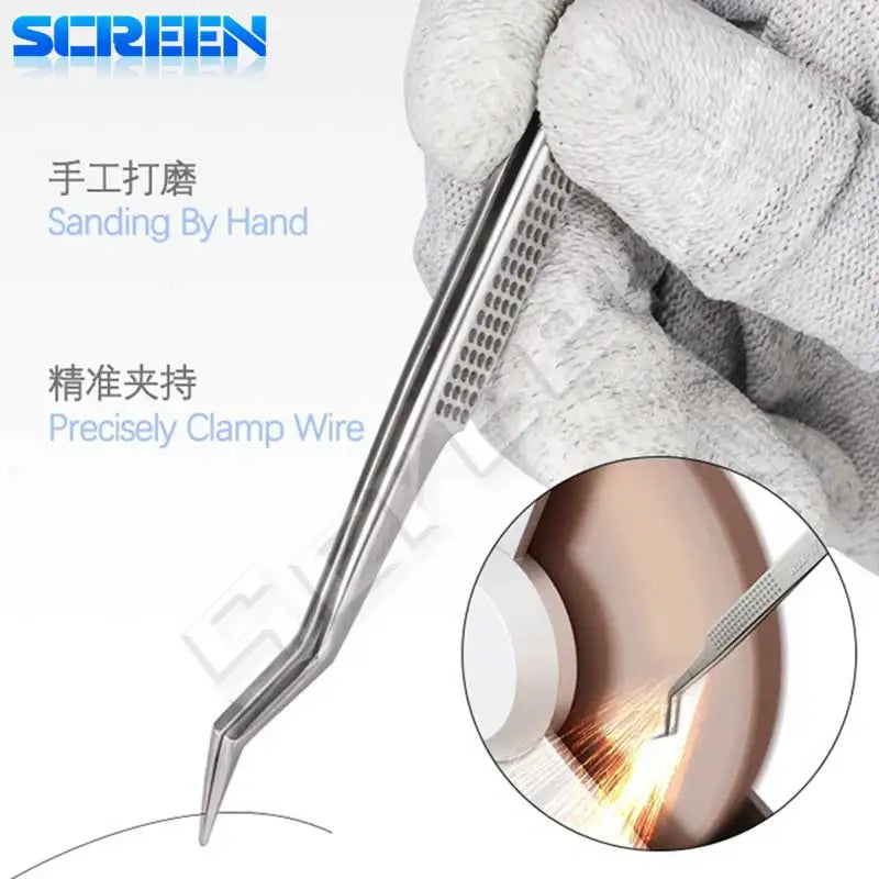 MECHANIC Aax-17 tin positioning tweezers, for precise clamping of tin wire, non-slip and wear-resistant, made of steel