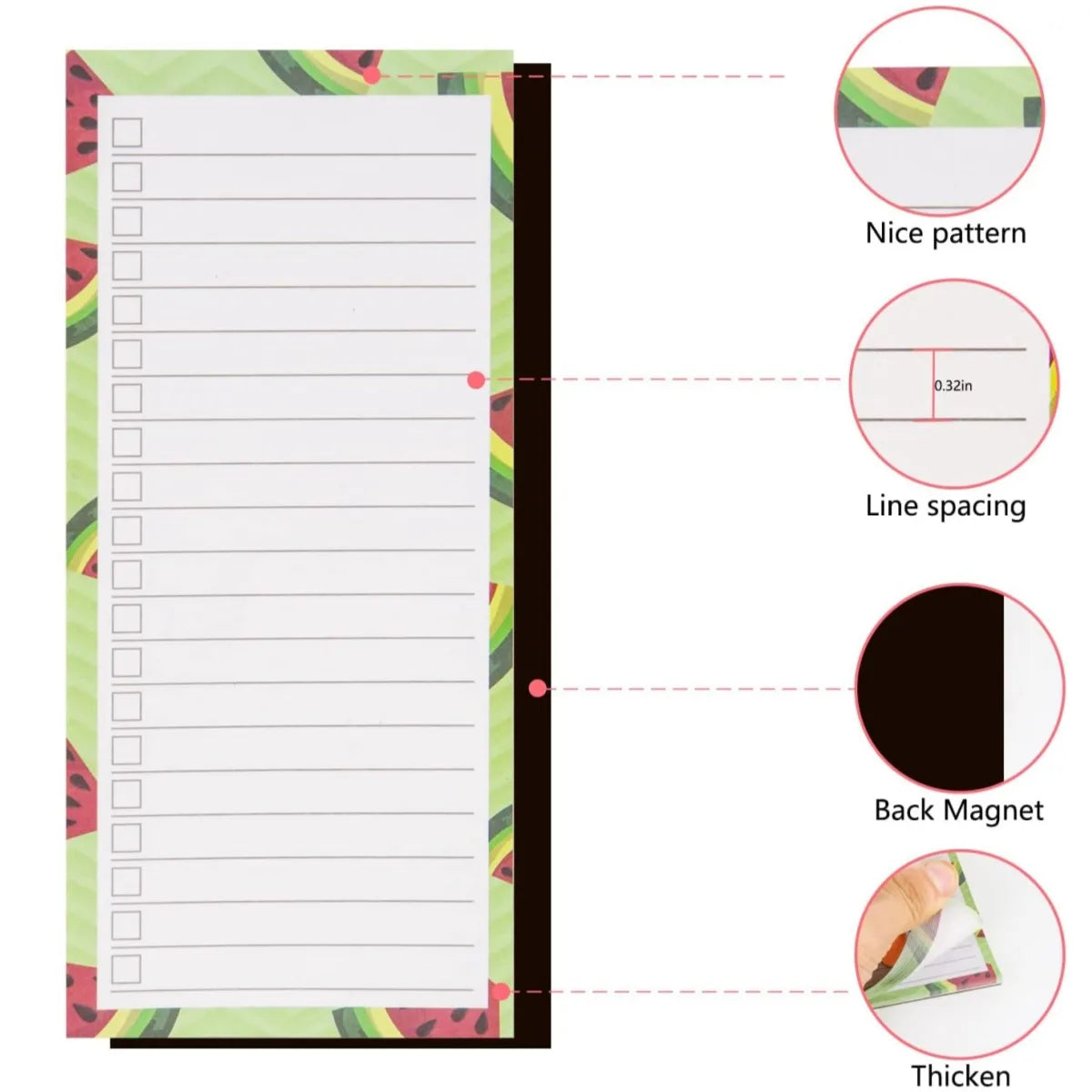 50 Sheets Magnetic Fridge Stick Notepad