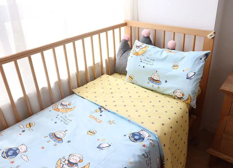 3 Pcs Kids Bedding Set - Cotton Bed Linen set Include, Pillowcase, Sheet and Duvet Cover