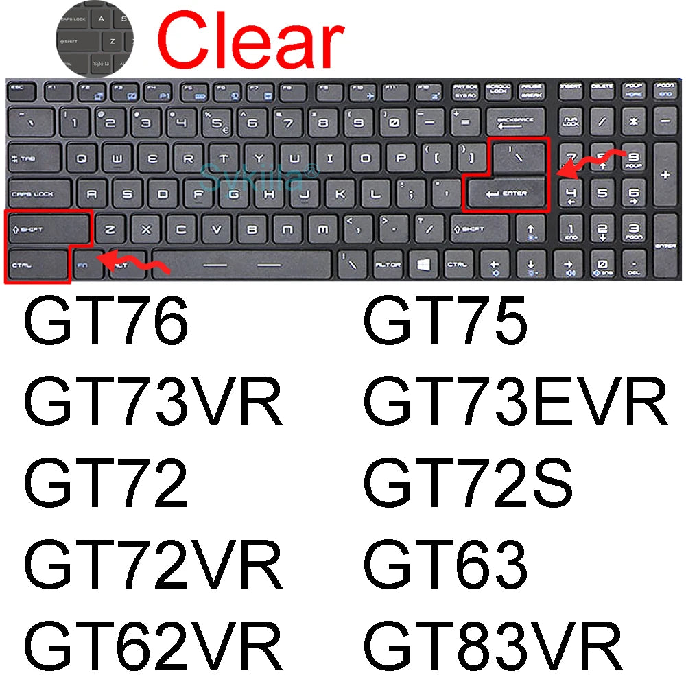 Silicone Keyboard Protector for MSI Gaming Laptops – GL Series