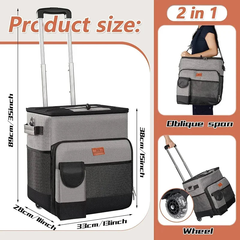 Rolling Cooler with Removable Wheels & Handle