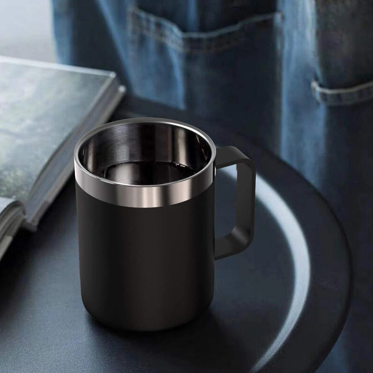 Stainless Steel Insulated Coffee Mug 360ml Tumbler Cup with Lid for Hot & Cold Drinks