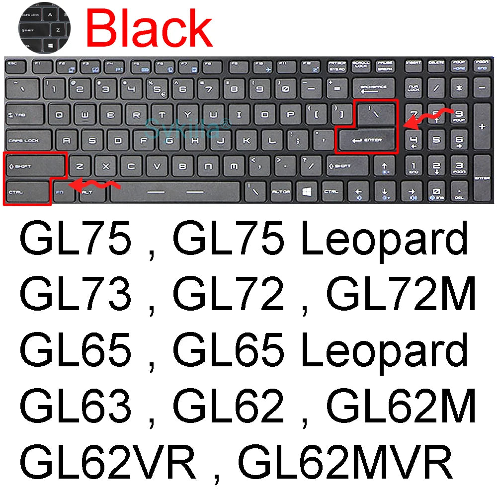 Silicone Keyboard Protector for MSI Gaming Laptops – GL Series