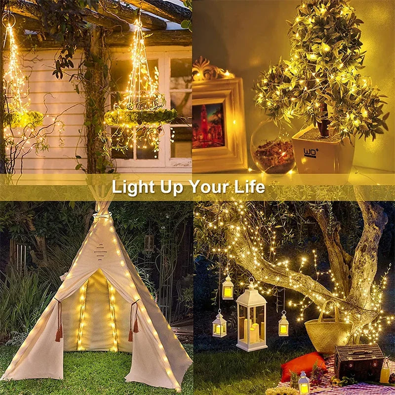 Waterproof Outdoor Solar LED Fairy String Lights (7M–32M)