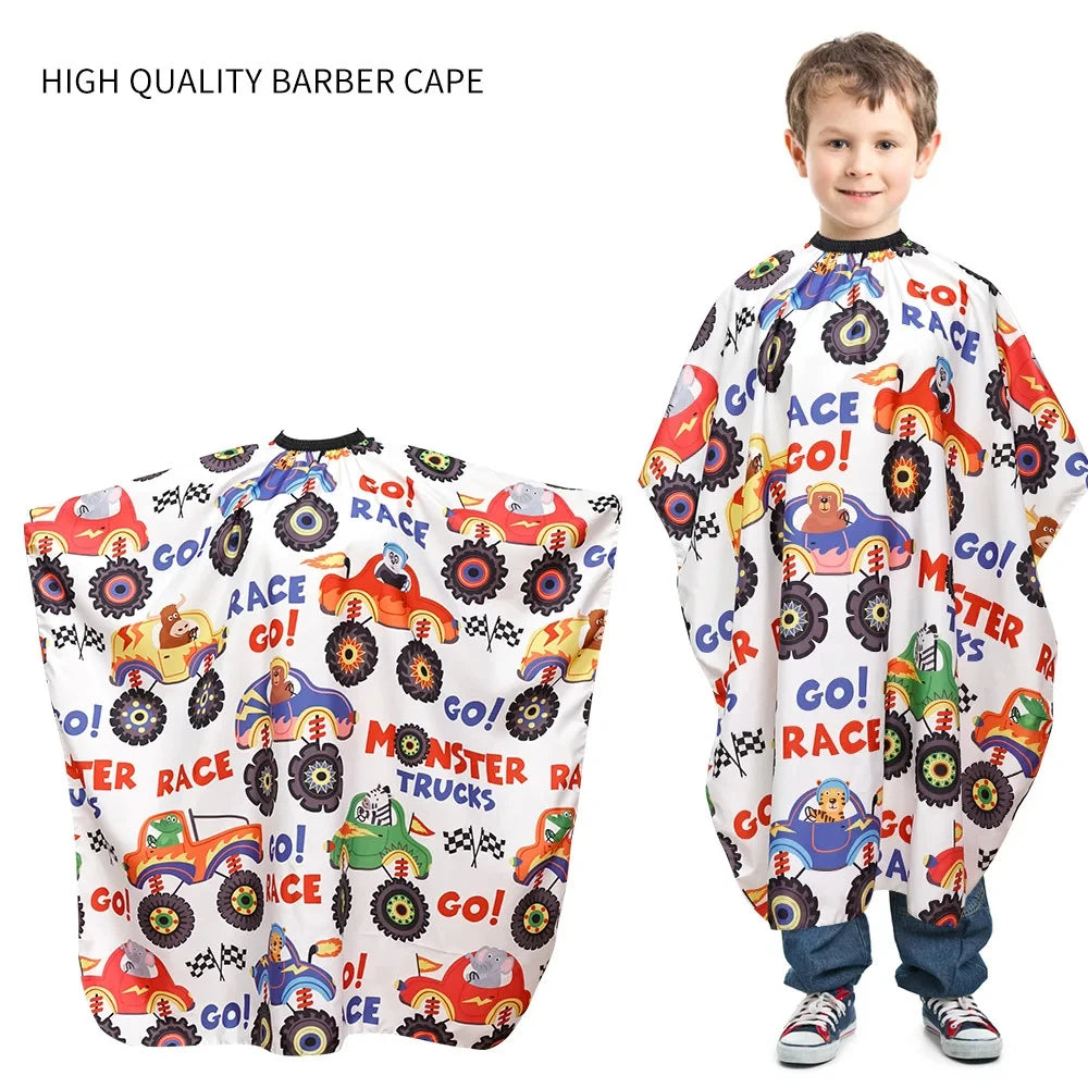 Kids Waterproof Cartoon Haircut Cape