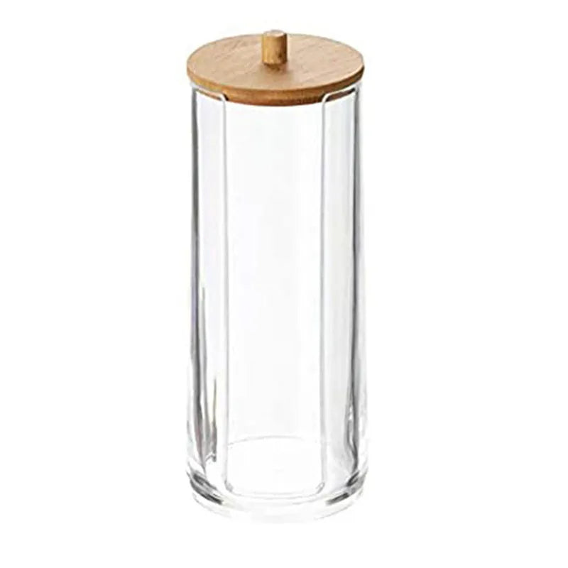 Bathroom Organiser Set - Makeup Storage Jars & Cotton Swab Dispenser