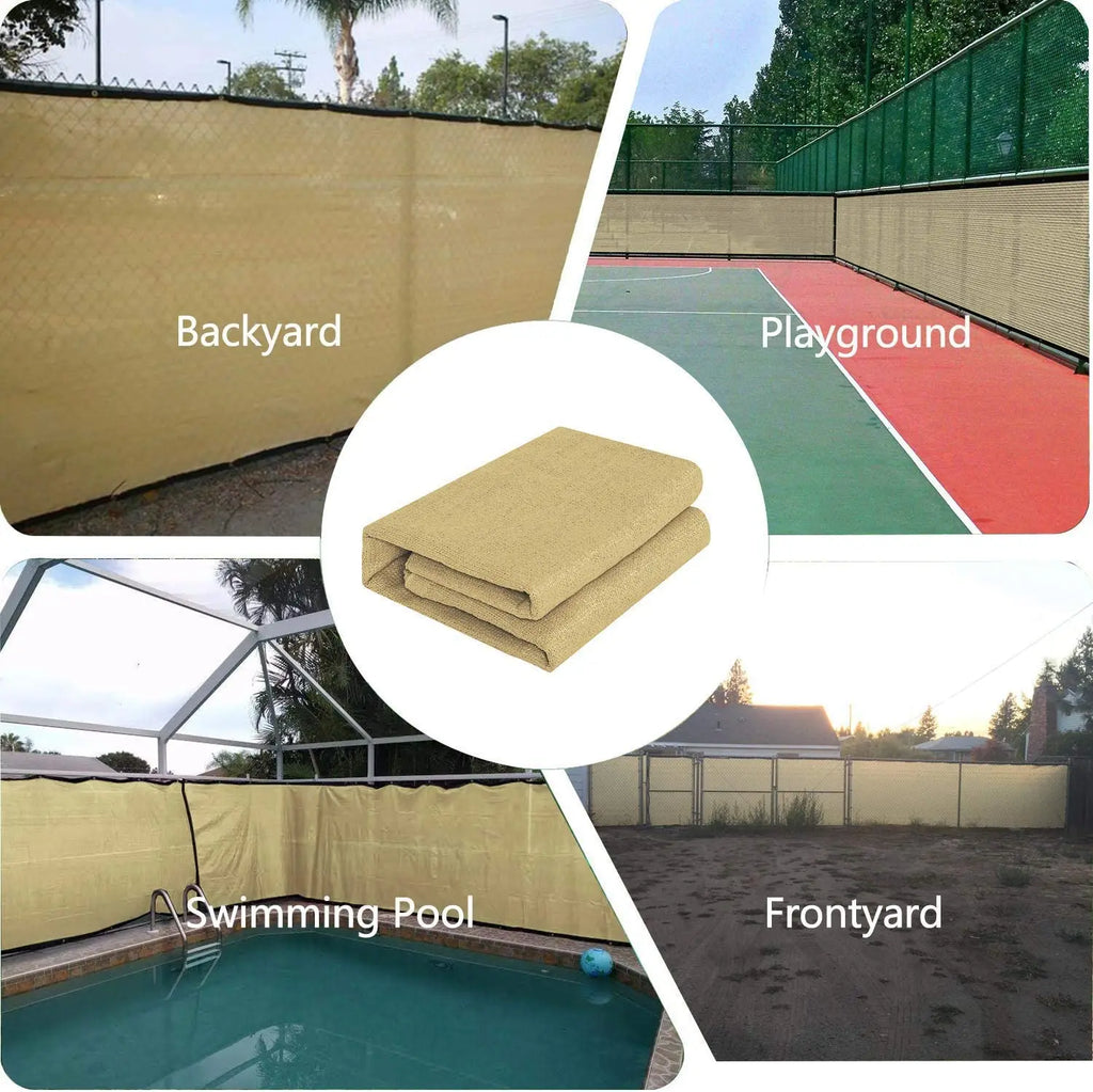 Patio Fence Privacy Screen Mesh with Grommets & Zip Ties