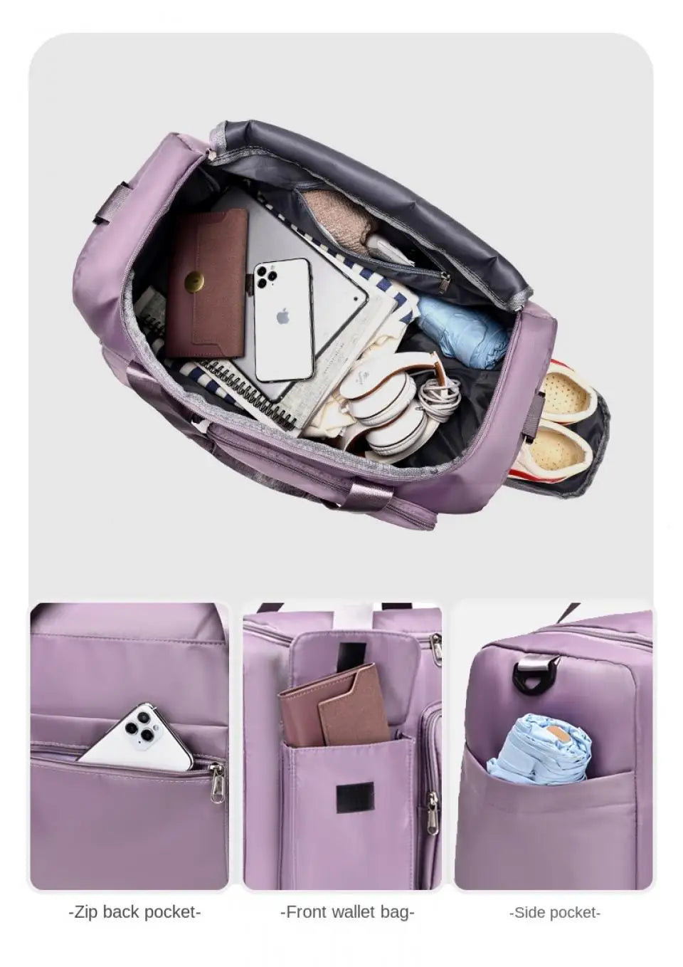 Duffle Bag with Shoe Compartment