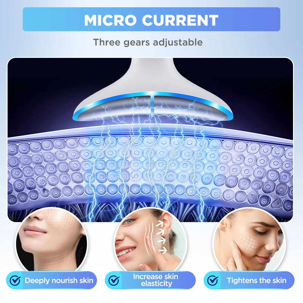 Microcurrent Neck Beauty Device - 3 Massage Modes for Skin Tightening