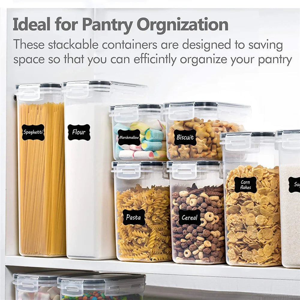 BPA-Free Airtight Food Storage Containers with Labels – Leakproof, Set of 7