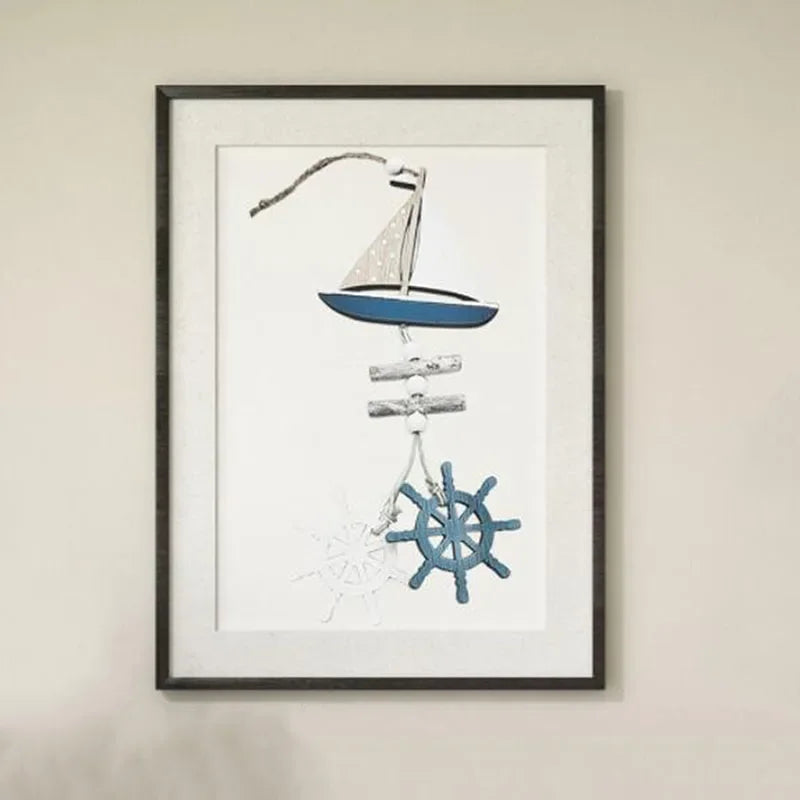Marine Style Wooden Pendant – Nautical Wall Hanging Décor