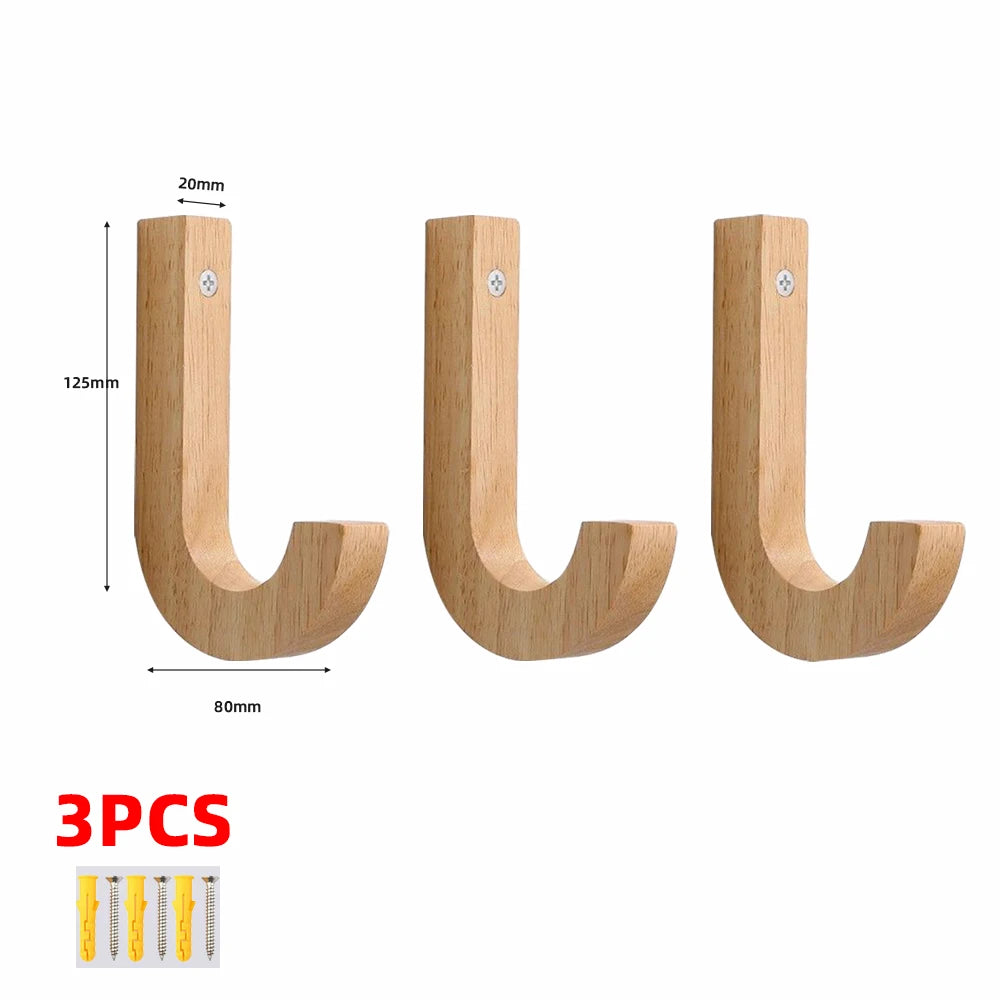 Wooden Coat Hooks - Wall Mounted - Heavy Duty Double Hooks