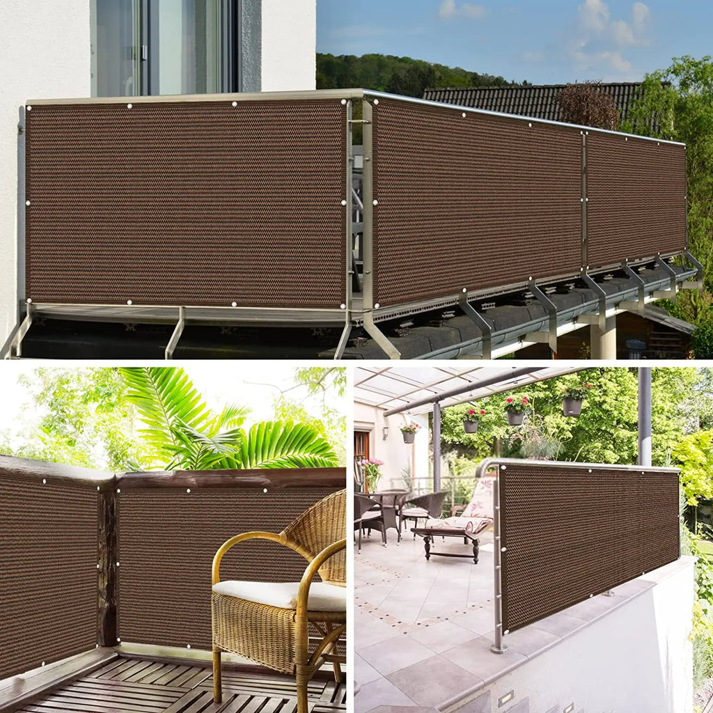 Patio Fence Privacy Screen Mesh with Grommets & Zip Ties