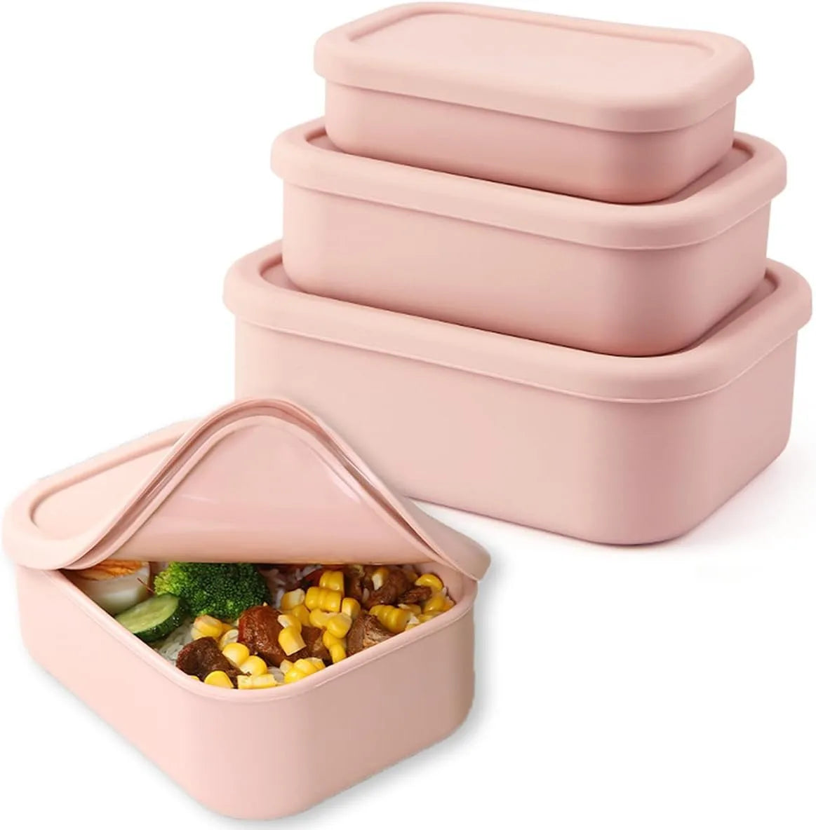 Silicone Food Storage Containers - Airtight, Microwave, Dishwasher, Freezer