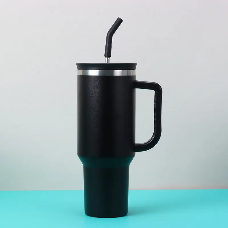 Replacement Stainless Steel Straw with Silicone Tip for Stanley Cup - 2Pcs 40oz/30oz Tumbler 1Pcs Straw Brush