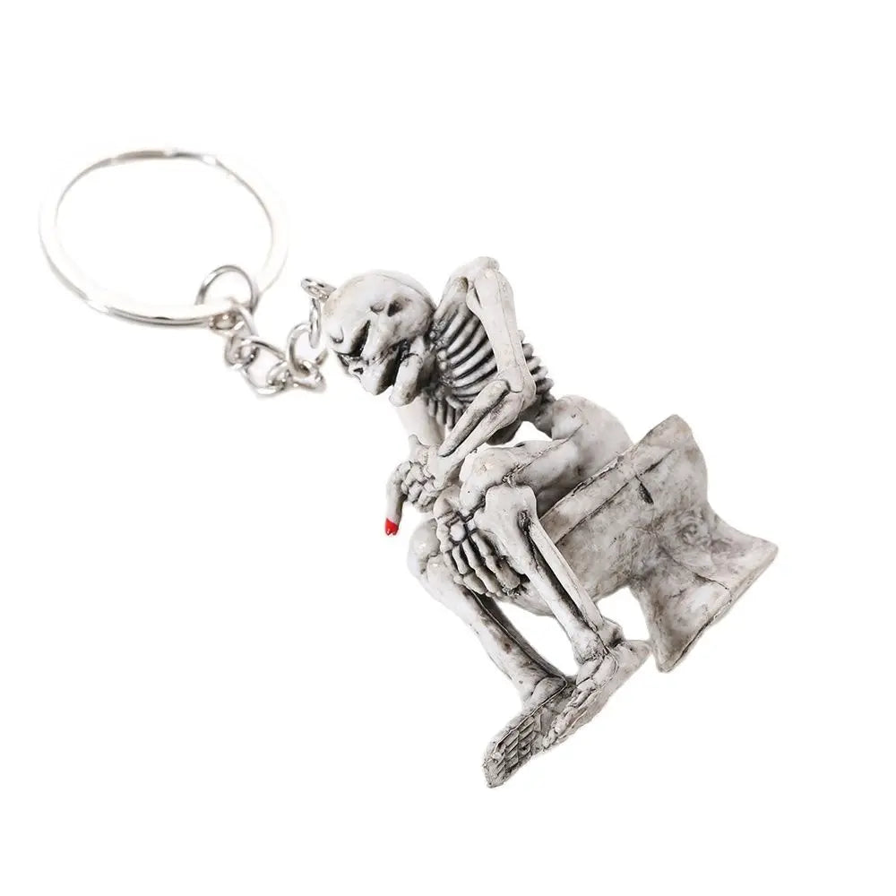 Skull Skeleton Toilet Keychain
