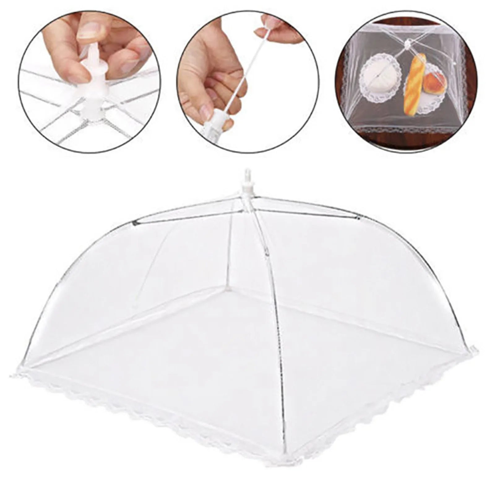 Foldable Mesh Food Cover – Reusable Pop-Up Tent, Set of 3